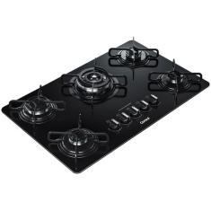 Cooktop 5 Bocas a Gás GLP Consul Mesa de Vidro Quadrichama Preto CDD75