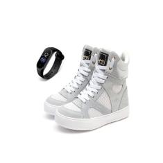Tenis Sneaker Feminino Botinha Treino Academia Cano Alto + Relógio Cor:;Tamanho:38;Genero:Feminino-Feminino