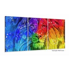 Quadro Decorativo Leão Judá Colorido Moderno Sala