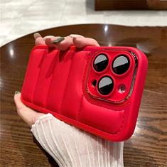 Estojo de jaqueta de dissipação de calor respirável da moda para iPhone 14 11 12 13 Pro Max Plus Protetor de lente completo Capa de silicone macio, vermelho, para iPhone 13 Pro