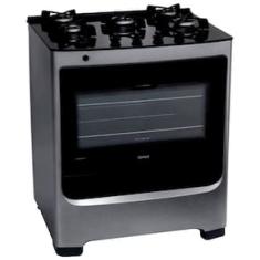 Fogão Consul 5 Bocas CFS5VAR com Mesa de Vidro, Trempes de Ferro Fundido e Acendimento Automático Bivolt - Inox