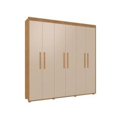 Guarda Roupa Casal Milão 100% MDF Pés Madeira Camas Fênix