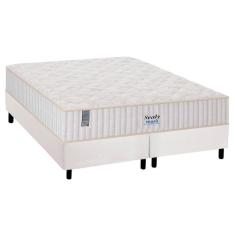 Cama Box King: Colchão Molas Plumatex MasterPocket Ensacadas Miami + Base CRC Courano Branco(193x203)