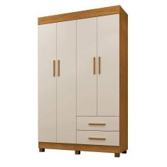 Roupeiro Copacabana New 4 Portas 2 Gavetas Benetil Cinamomo/off White