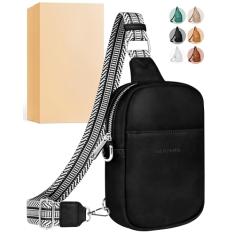 Vantamo Bolsas transversais para mulheres: bolsa tiracolo de couro vegano com bloqueio de RFID com clipe antifurto - moderno e compacto, estilo seguro para uso diário com promessa de paz de espírito -