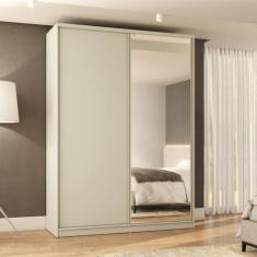 Guarda Roupa Solteiro com Espelho e 2 Portas 174cm 100% MDF - Casa Lar