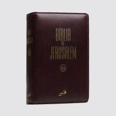Bíblia Sagrada Jerusalém - Zíper - Vinho - Paulus