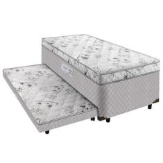 Cama Box Solteiro Conjugada Mola Com Auxiliar Suede - GENKI KENKO, CIN