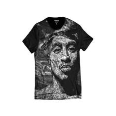 Camiseta Tupac Shakur Estilo Desenho 2pac Rap - Di Nuevo, Preto, XXG
