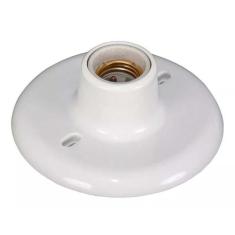 Plafon Bocal Soquete Cerâmica Sobrepor Branco E-27 - Alumab
