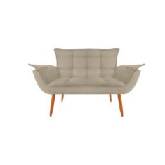 Namoradeira Opala Decorativa 2 Lugares Suede Bege - Maitê Moda Casa