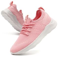 WOHHHW Tênis de caminhada feminino, casual, com cadarço, leve, sem cadarço, tênis de corrida sem cadarço, 01 Rosa, 38