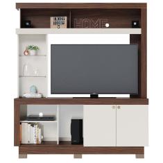 Estante Home Theater Ambiente Valença Nogueira Real Off White – Colibri