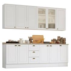 Cozinha Completa Americana 6 Peças Branco Com Tampo - Móveis Henn Branco