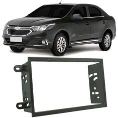Moldura Painel 2 Din Som Dvd Gm Chevrolet Cobalt 2012 à 2018 Cinza - S