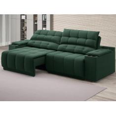 Sofá com Porta Copos Carregador USB Ret Rec Samurai 2,30m Velosuede Ve