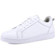 Tênis Casual Liso Mr. Gutt Feminino Couro Branco, Branco, Mulher, 35