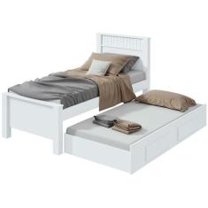 Cama Solteiro Bibox 2 Gavetas Athenas - Lopas - Móveis Lopas, Branco