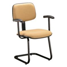 Cadeira Secretária Fixa Em S Com Braços Square Amarelo