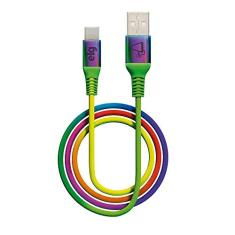 Cabo de sincronização/recarga USB Tipo C reversível 1M TC10RB Rainbow Elg