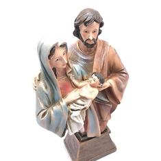 Imagem Busto Da Sagrada Família Resina 24 Cm