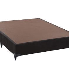 Base Box Sommier Casal Camurça Ortobom 30x138x188cm Preto