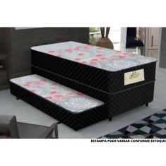 Bicama Box Conjugado Solteiro Gazin Capri 88x188 com Cama Auxiliar Molas Bonnel