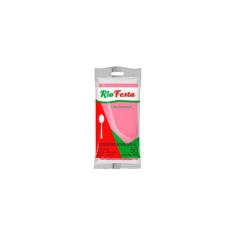 Colher Plástica Rosa Sobremesa Tradicional 50Und - Rioplastic