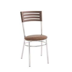 Cadeira para Cozinha Assento Estofado 434 Unimóvel Cromado/Marrom