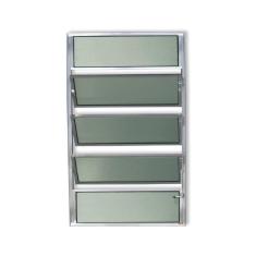 Janela Basculante de Alumínio 100x60cm com Vidro Boreal Anodizado Plus Brimak Brilhante