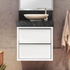 Gabinete para Banheiro Suspenso TOP 50cm Bumi Branco