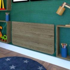 Mesa Infantil Dobrável 80 Canto Arredondado Carvalho