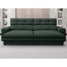 Sofá Pegasus 2,50m Assento Retrátil e Reclinável Velosuede Verde - Netsofas