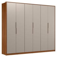 Guarda Roupa Casal Atrice 6 Portas Nogueira Nude Prime TX Demóbile – Demartêz