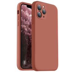 Vooii Capa compatível com iPhone 11 Pro, silicone líquido atualizado com [bordas planas] [proteção da câmera] [forro de microfibra macio antiarranhões] capa de celular para iPhone 11 Pro de 5,8