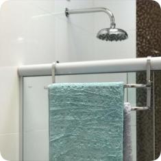 Suporte Duplo Porta Toalhas Toalheiro Para Box Alto Brilho - MetalCrom