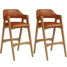 Kit 02 Banquetas Altas Para Cozinha Sala de Jantar Bar Suran L02 mater