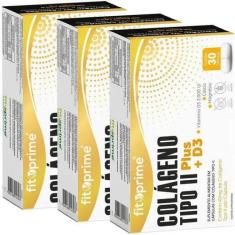 Kit 3x Colágeno Tipo II Plus Com Vit D3 Cálcio e Magnésio 30 cps FitoP