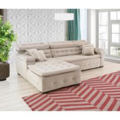 Sofá Orlando 2.20x1.50m Com Chaise, Retrátil E Reclinável - B