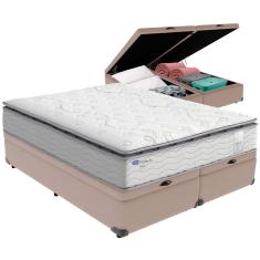 Cama Box Baú Bege e Colchão Amsterdã Molas Ensacadas Queen Probel