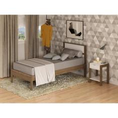 Cama de Solteiro para Colchão 88 x 188 cm Multimóveis VCR35008, Nogal/