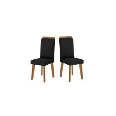 Kit com 2 Cadeiras Diamante Preta - RV Móveis