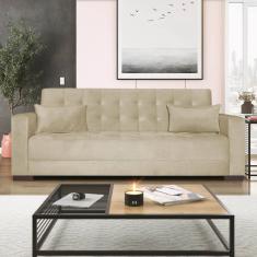 Sofá Cama 3 Lugares Suede Ipanema Bege