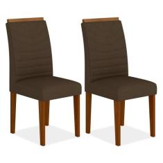 Kit 02 Cadeiras Lima Wood Cinamomo/ Marrom - Moveis Arapongas - A Móve