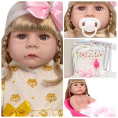 Bebe Reborn Menina Linda Toda De Silicone Pode Dar Banho - Cegonha Reb