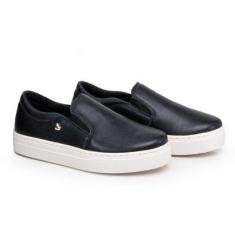 Tênis Slip On Feminino Casual Elástico Calce Fácil Detalhe Coração Metal Confortável-Feminino