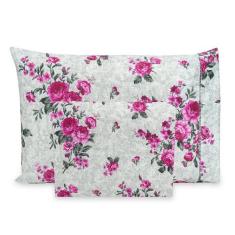 Lençol Casal 3 pçs Estampado Percal Flex 400 Fios Toque Acetinado - 40