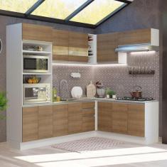 Cozinha Completa de Canto Madesa Glamy 419001 com Armário e Balcão (Se