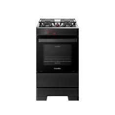 Fogão Esmaltec 4 Bocas Ideal Top Mesa Inox Tampa De Vidro Forno 50 Litros Preto T4IAP Bivolt