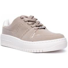 Tênis Vizzano Camurça Perfuros Feminino - Bege - 40-Feminino